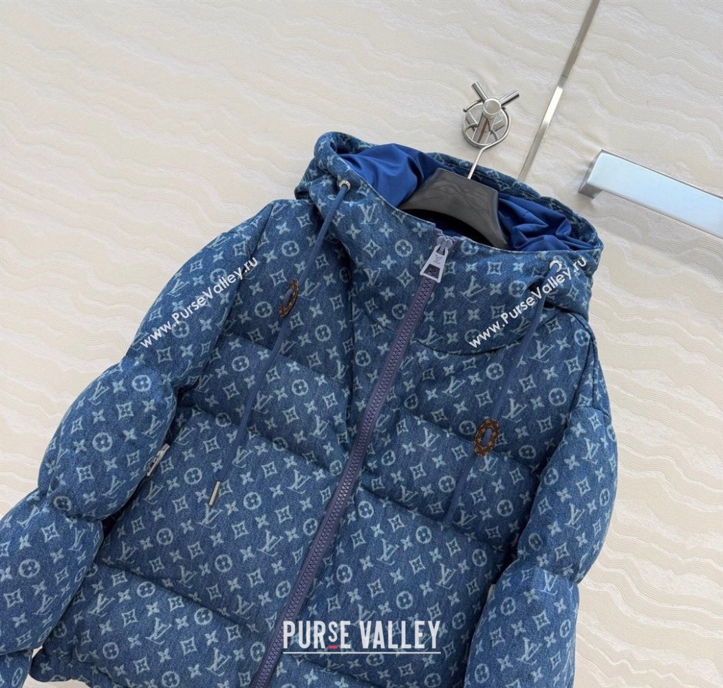 Louis Vuitton Denim Down Jacket Blue 2025 LV120237 (QI-251202037)
