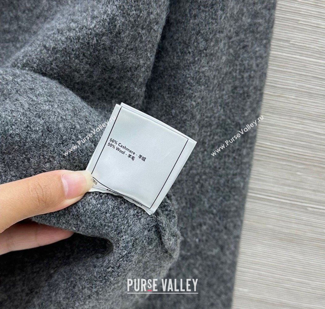 Valentino Wool Cashmere Cardigan with Strass Bow Grey 2025 VL120201 (QI-251202059)