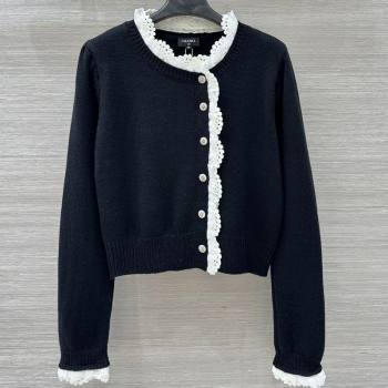 Chanel Wool Cardigan Black/White 2025 CH120256 (QI-251202061)