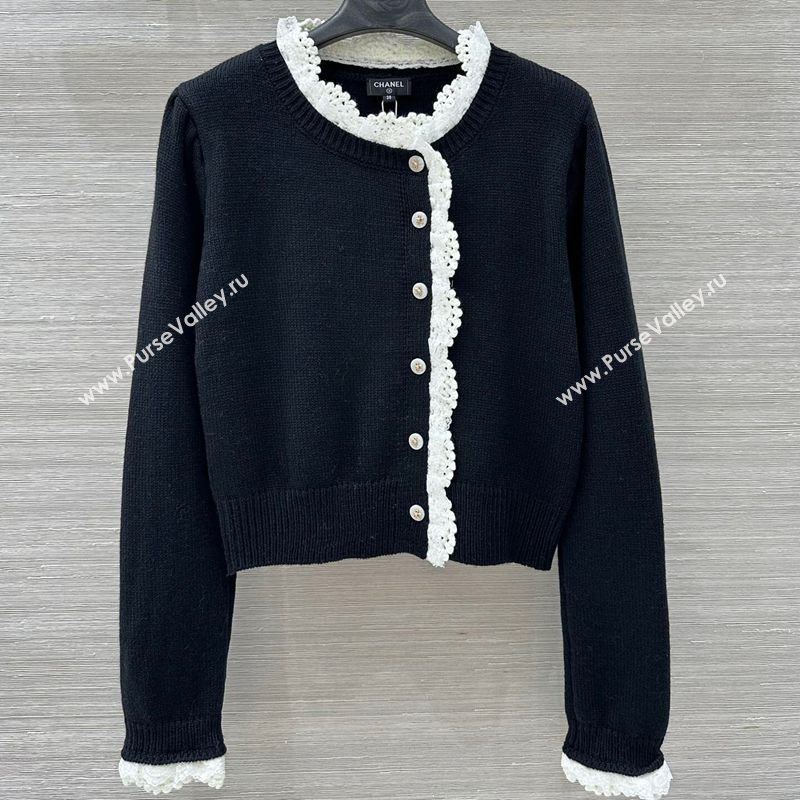 Chanel Wool Cardigan Black/White 2025 CH120256 (QI-251202061)