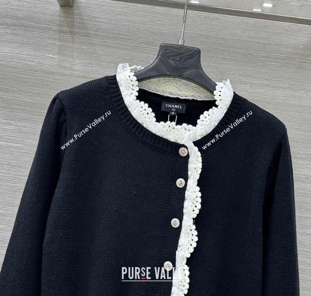 Chanel Wool Cardigan Black/White 2025 CH120256 (QI-251202061)