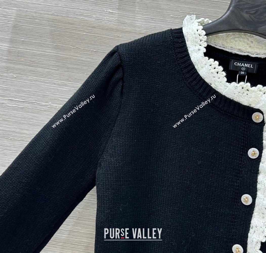 Chanel Wool Cardigan Black/White 2025 CH120256 (QI-251202061)