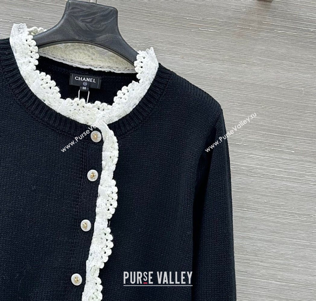 Chanel Wool Cardigan Black/White 2025 CH120256 (QI-251202061)