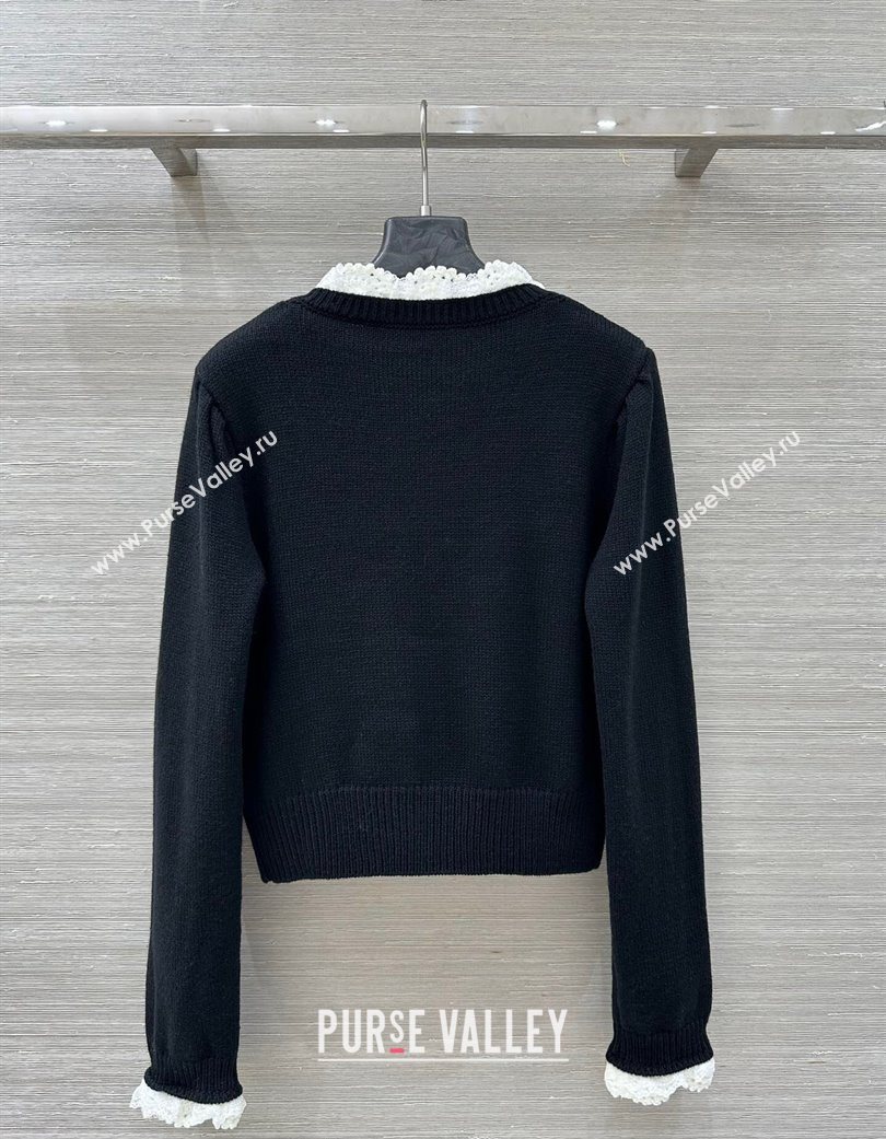 Chanel Wool Cardigan Black/White 2025 CH120256 (QI-251202061)