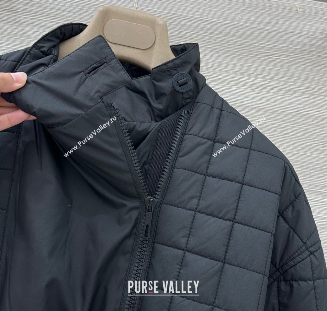 Hermes Quilted Coat Black 2025 HS120201 (QI-251202013)