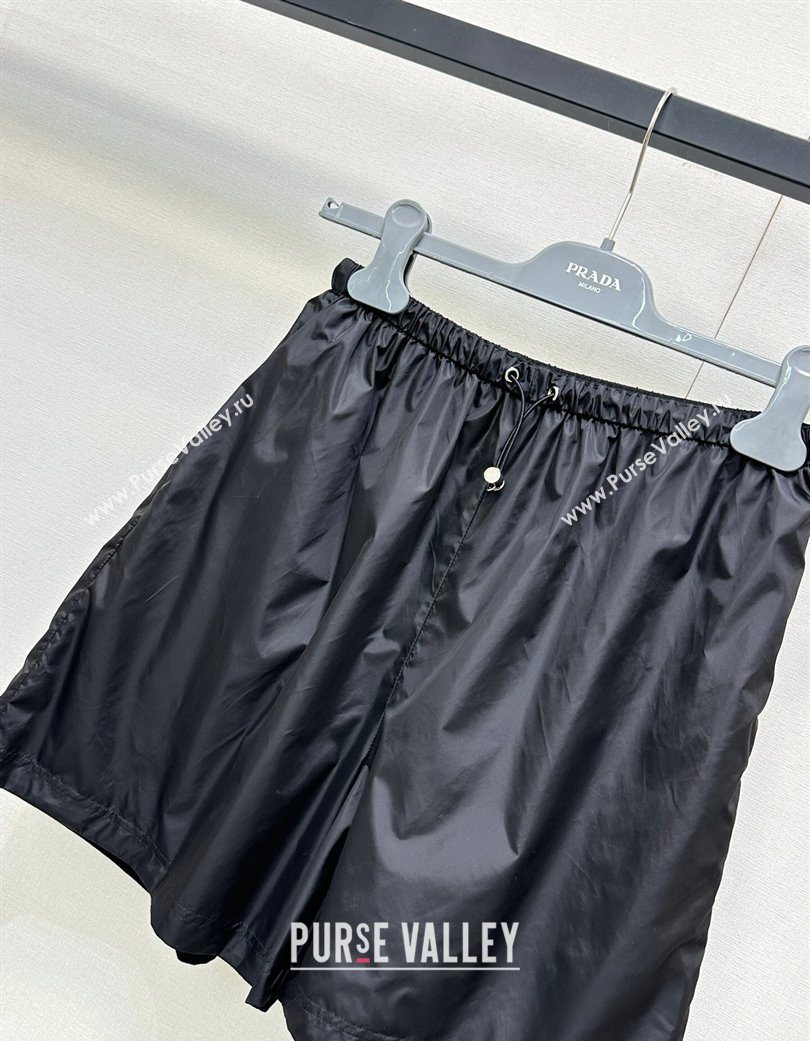 Prada Reversible Nylon and Cotton Shorts Black 2025 PR120220 (QI-251202020)