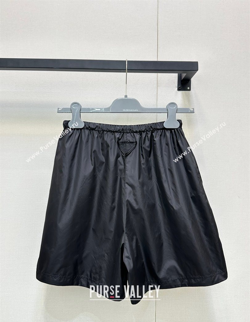 Prada Reversible Nylon and Cotton Shorts Black 2025 PR120220 (QI-251202020)