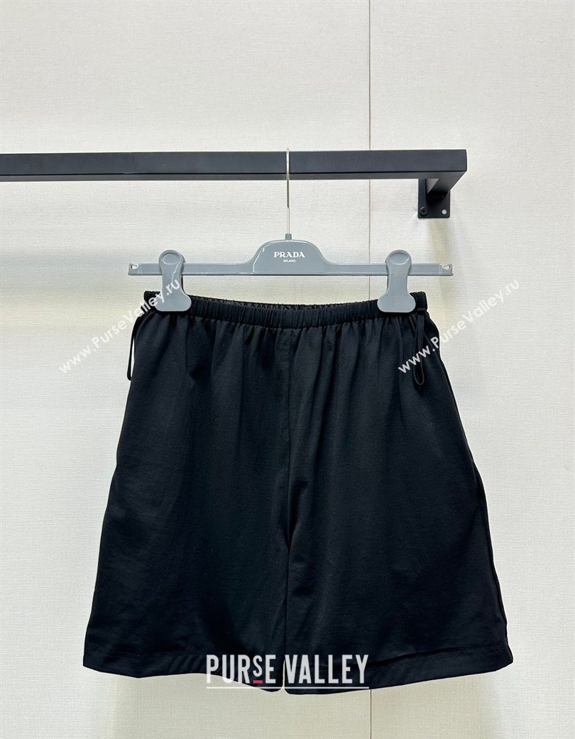 Prada Reversible Nylon and Cotton Shorts Black 2025 PR120220 (QI-251202020)