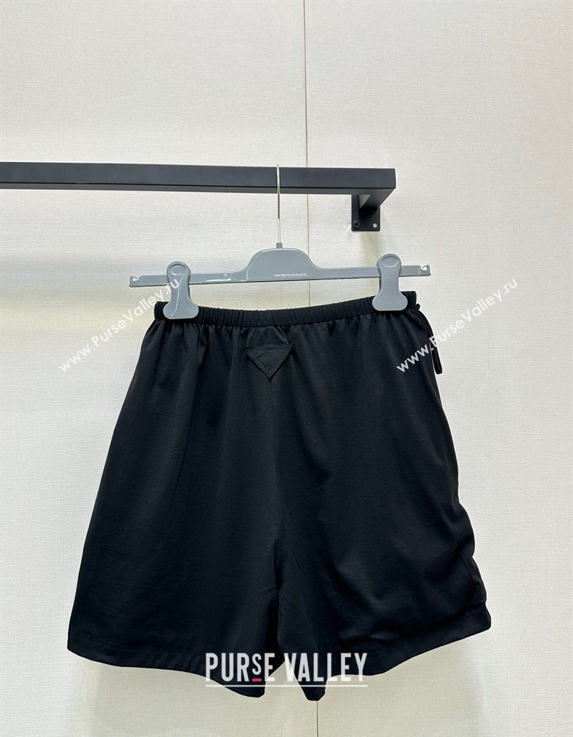 Prada Reversible Nylon and Cotton Shorts Black 2025 PR120220 (QI-251202020)