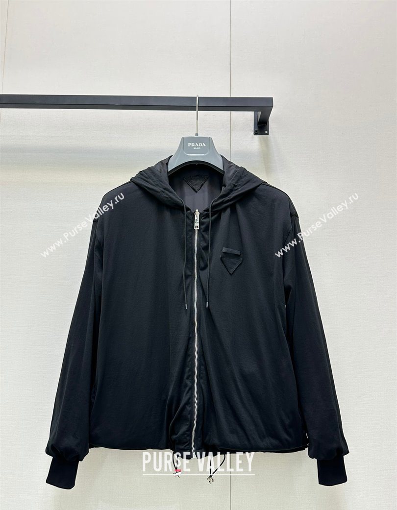 Prada Reversible Nylon and Cotton Jacket Black 2025 PR120220 (QI-251202021)