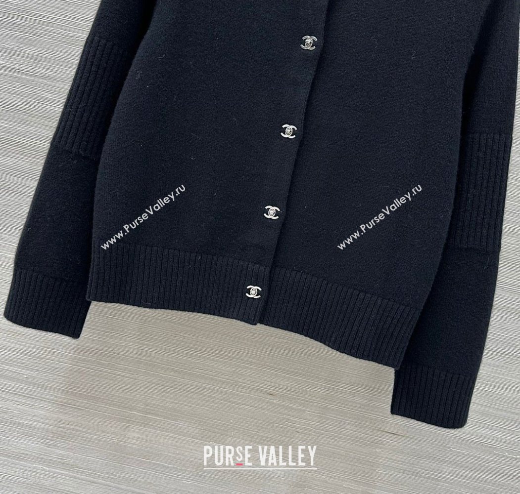 Chanel Cashmere Blend Cardigan Black 2025 CH120214 (QI-251202015)