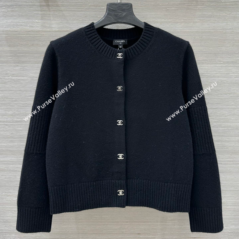 Chanel Cashmere Blend Cardigan Black 2025 CH120214 (QI-251202015)