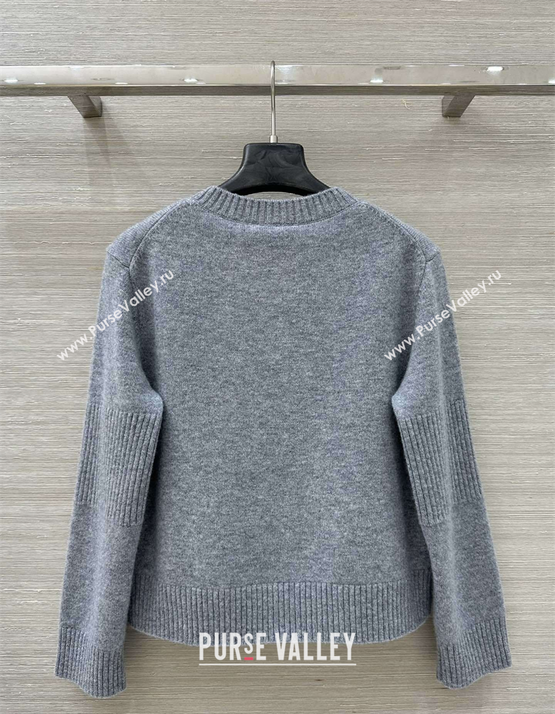 Chanel Cashmere Blend Cardigan Grey 2025 CH120214 (QI-251202016)