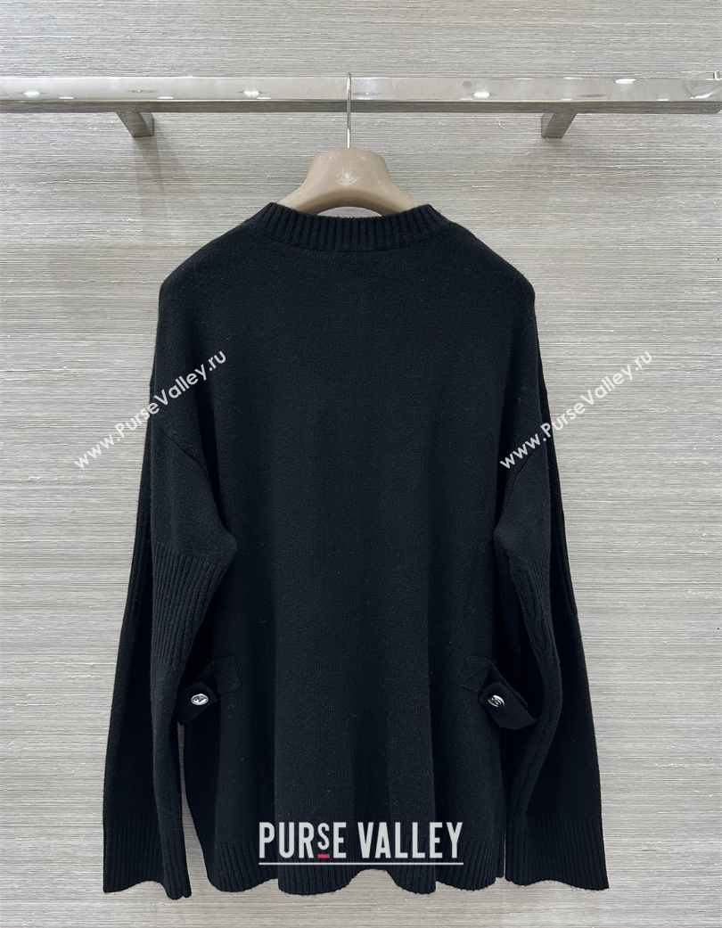 Chanel Cashmere Blend Cardigan Black 2025 CH120215 (QI-251202018)
