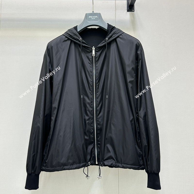 Prada Reversible Nylon and Cotton Jacket Black 2025 PR120220 (QI-251202021)