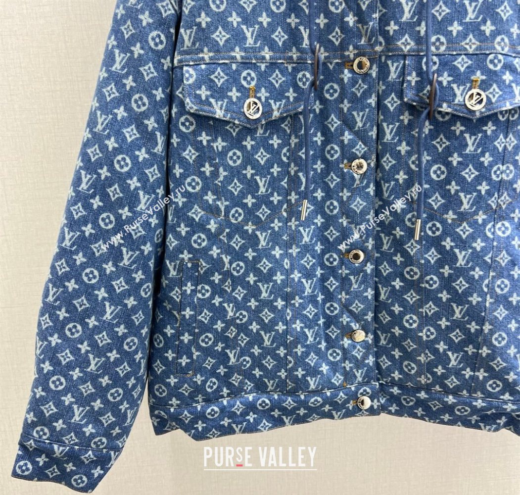 Louis Vuitton Denim Padded Jacket Blue 2025 LV120237 (QI-251202043)