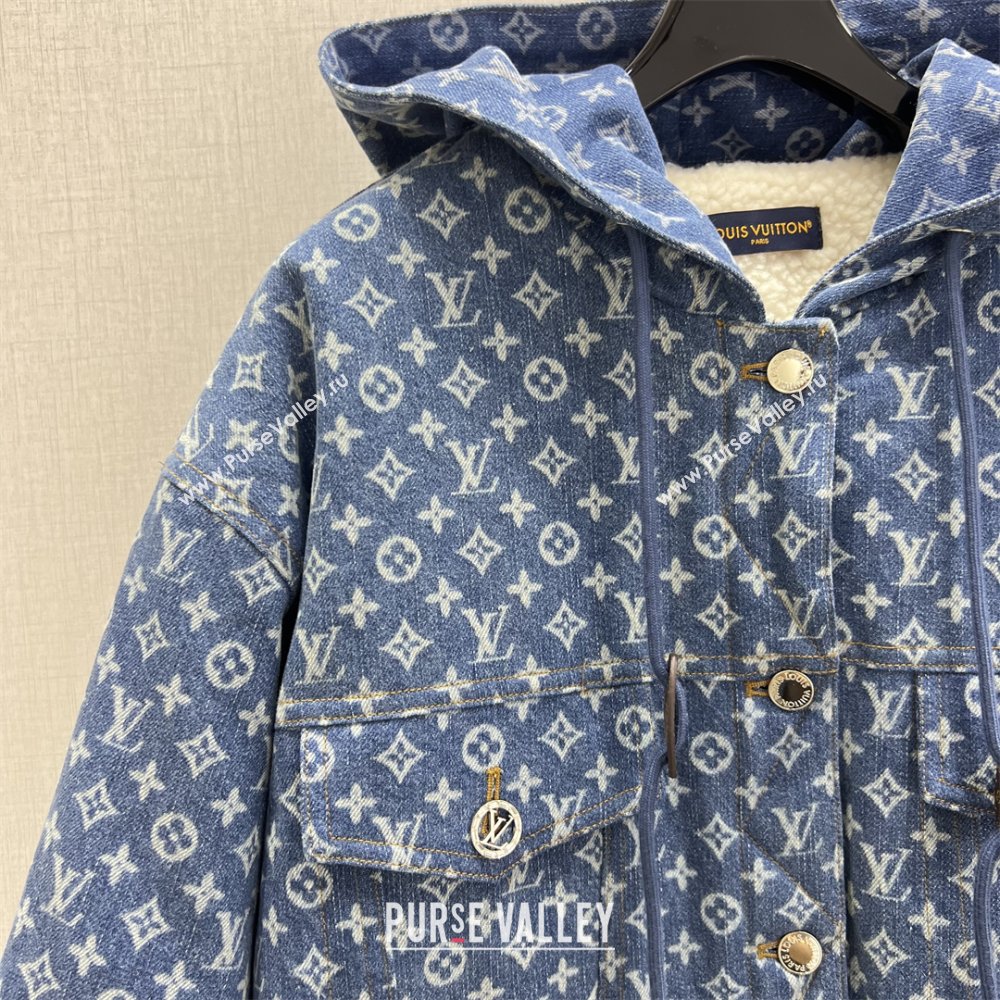 Louis Vuitton Denim Padded Jacket Blue 2025 LV120237 (QI-251202043)