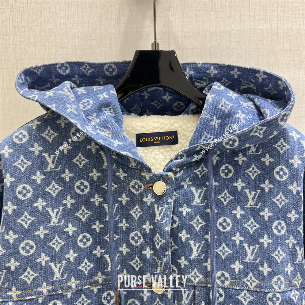 Louis Vuitton Denim Padded Jacket Blue 2025 LV120237 (QI-251202043)