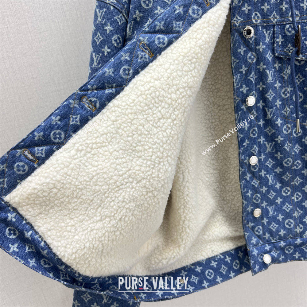 Louis Vuitton Denim Padded Jacket Blue 2025 LV120237 (QI-251202043)