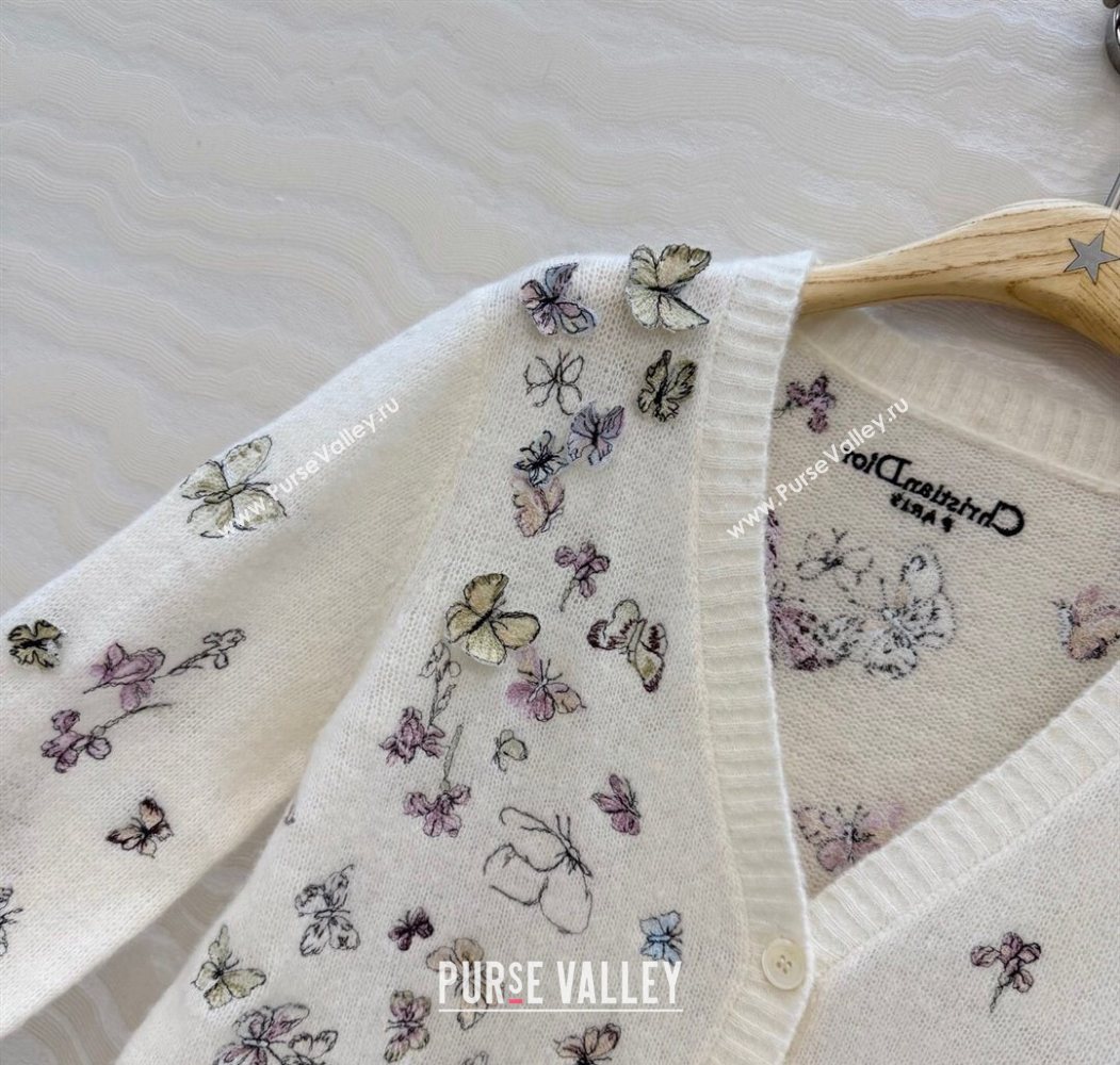 Dior Embroidered Alpaca Cardigan White 2025 DR120277 (QI-251202077)
