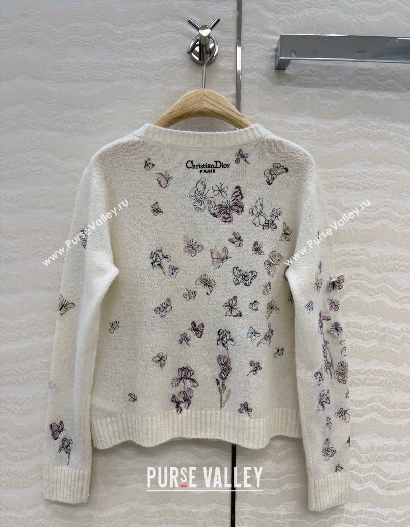 Dior Embroidered Alpaca Cardigan White 2025 DR120277 (QI-251202077)