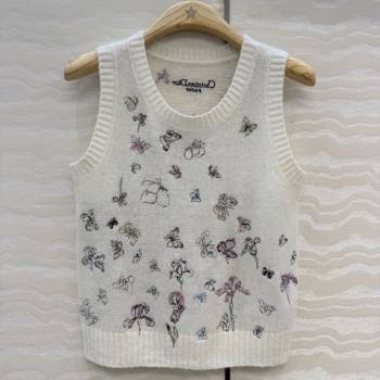 Dior Embroidered Alpaca Vest White 2025 DR120277 (QI-251202078)