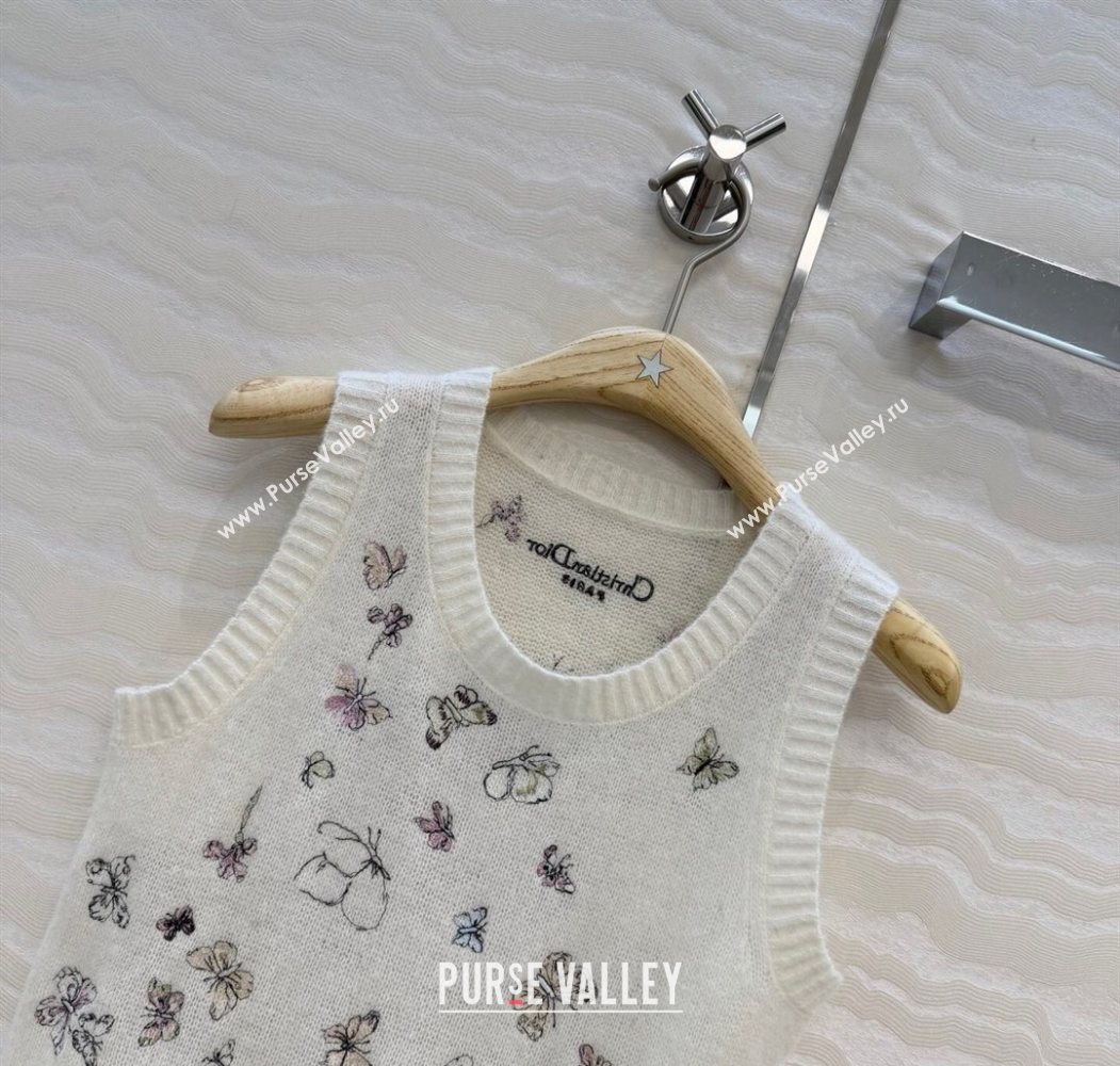 Dior Embroidered Alpaca Vest White 2025 DR120277 (QI-251202078)