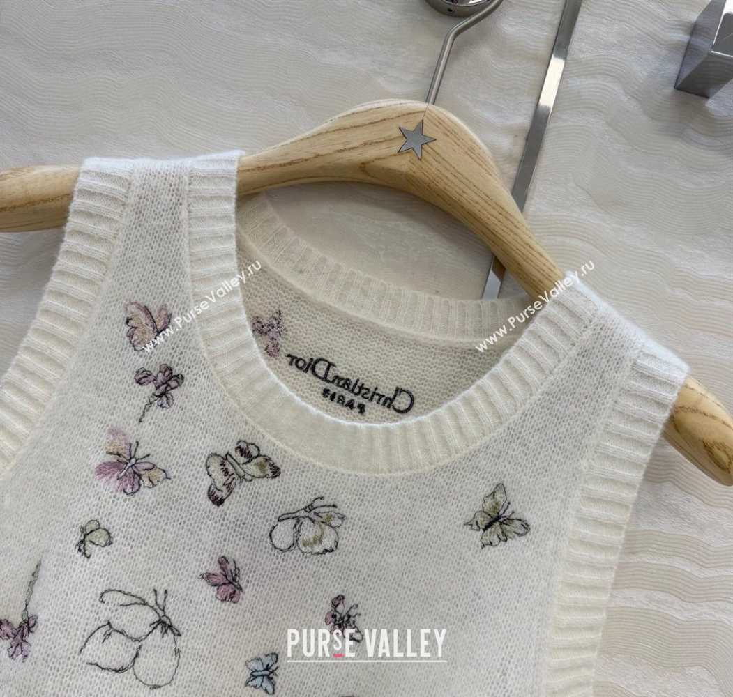 Dior Embroidered Alpaca Vest White 2025 DR120277 (QI-251202078)