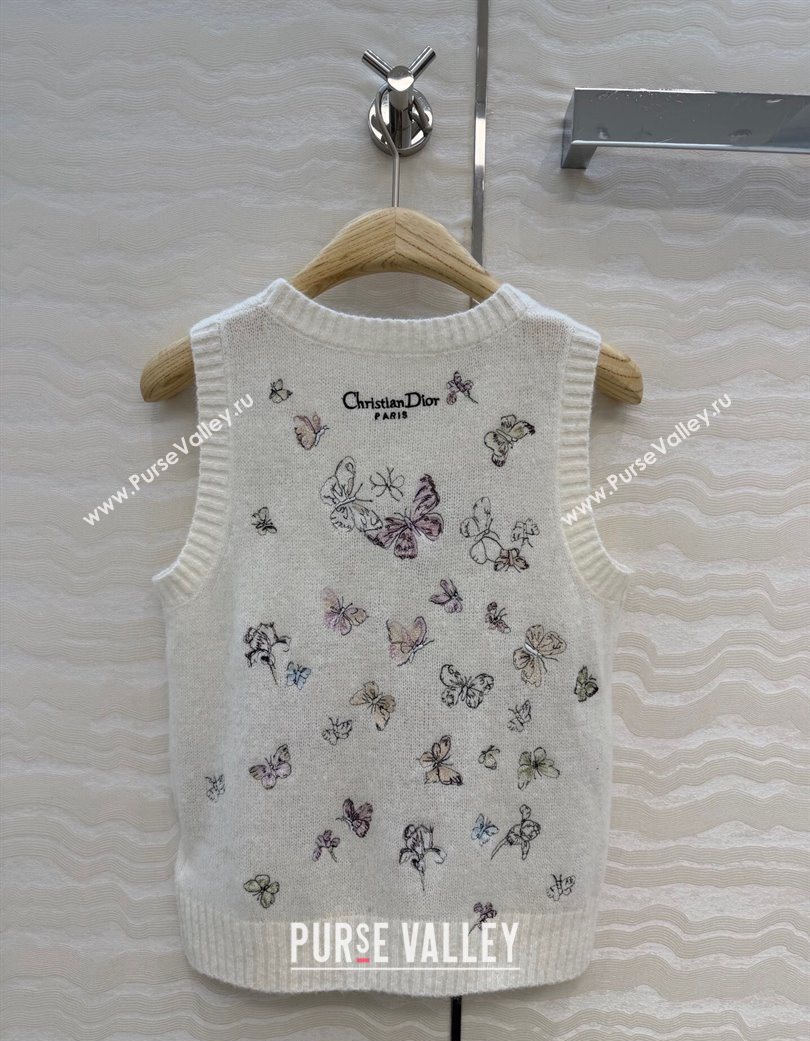 Dior Embroidered Alpaca Vest White 2025 DR120277 (QI-251202078)