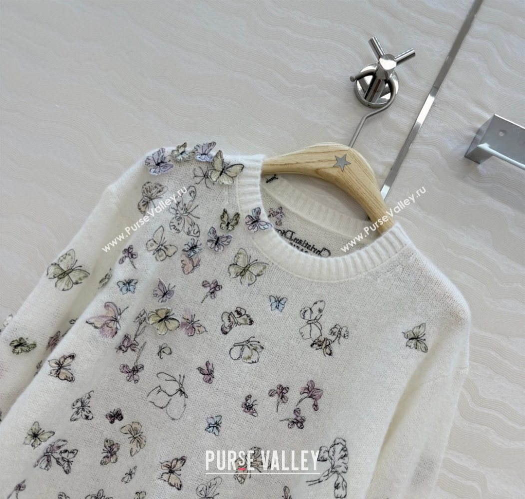 Dior Embroidered Alpaca Sweater White 2025 DR120277 (QI-251202079)