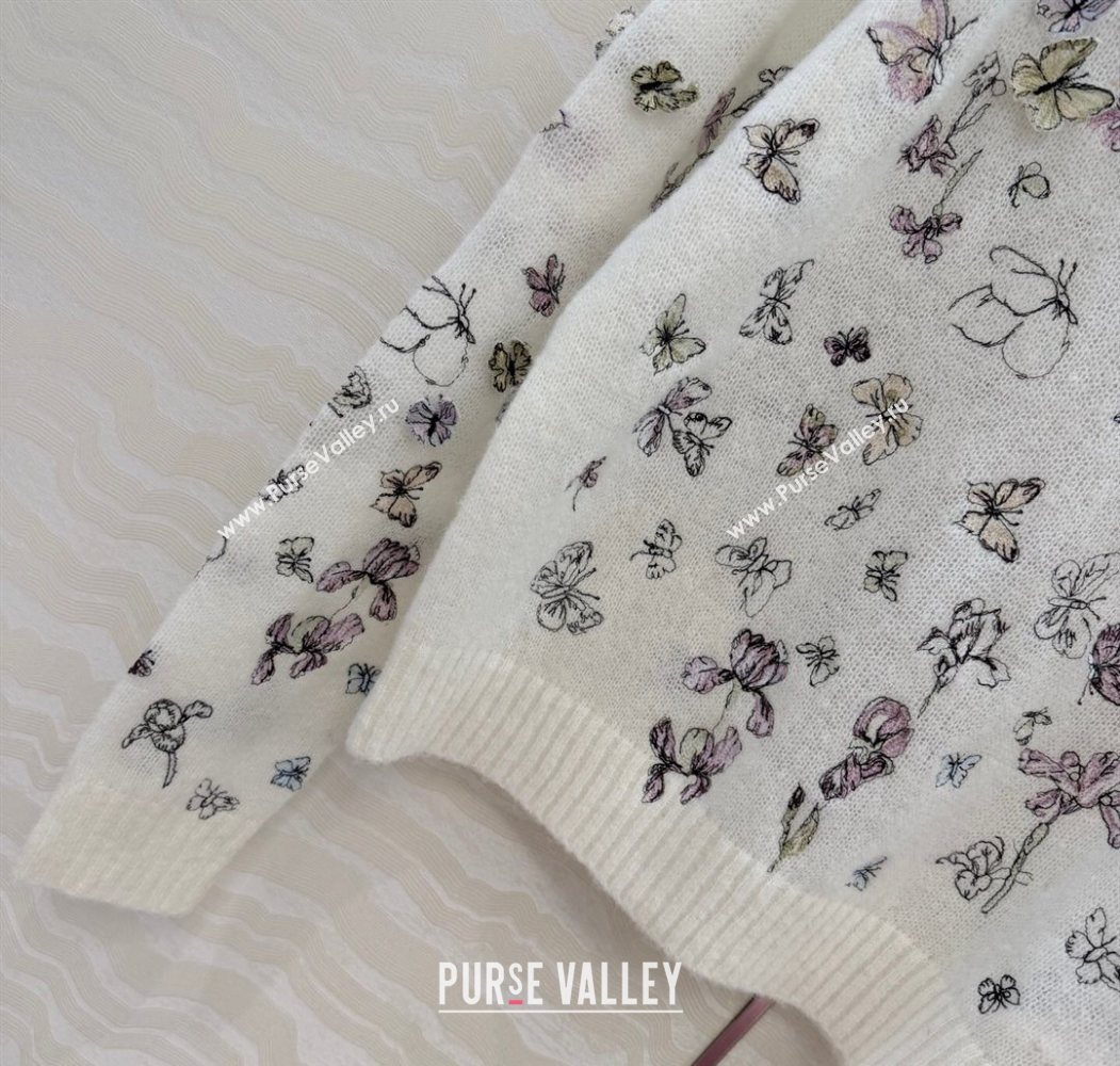Dior Embroidered Alpaca Sweater White 2025 DR120277 (QI-251202079)