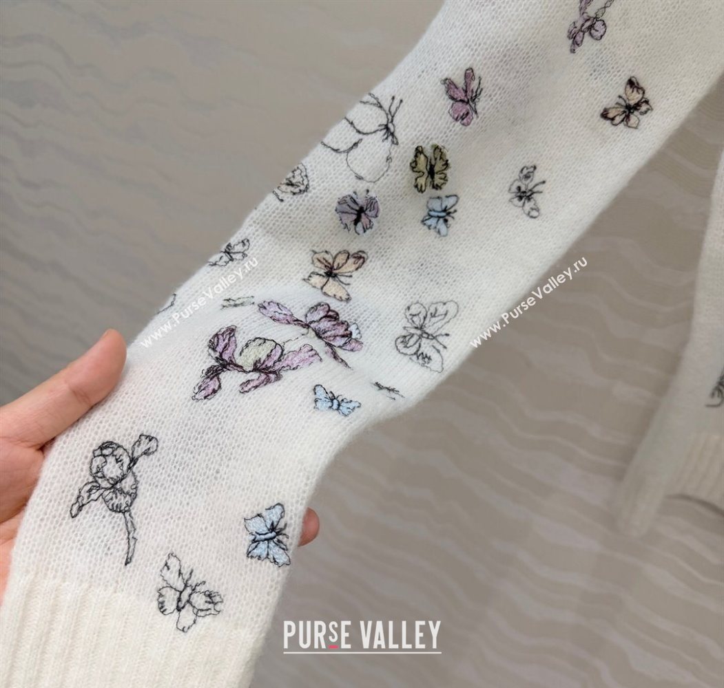 Dior Embroidered Alpaca Sweater White 2025 DR120277 (QI-251202079)