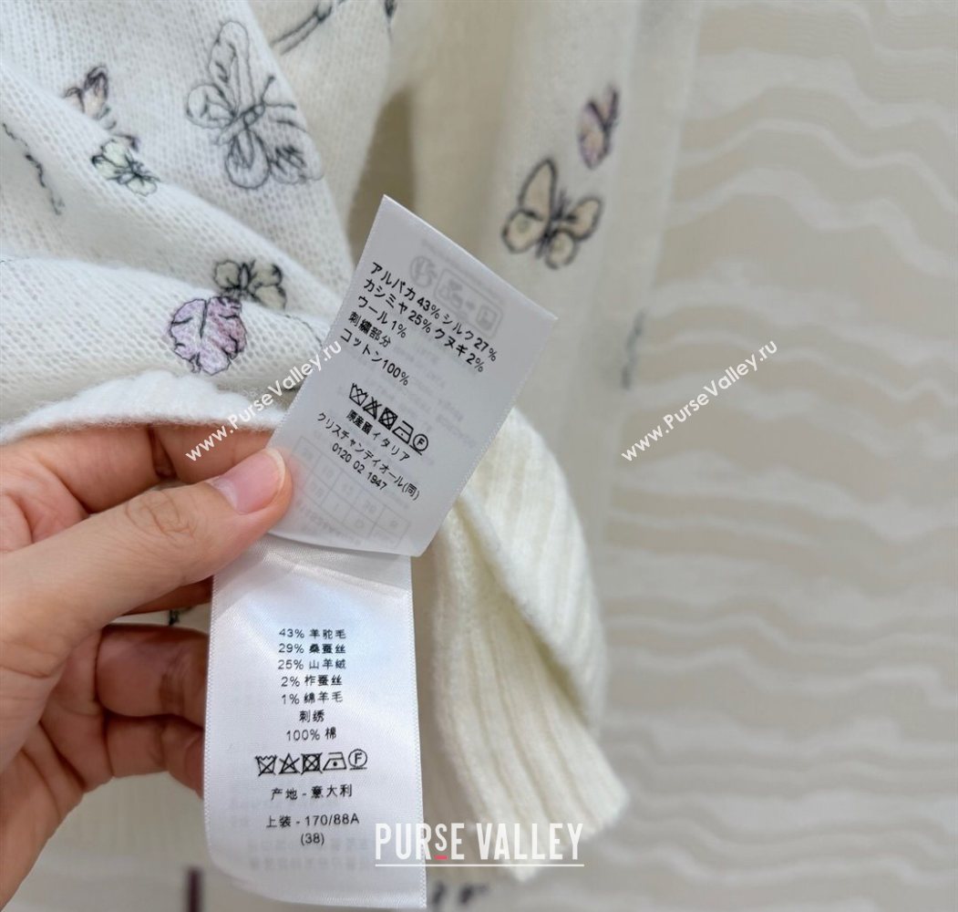 Dior Embroidered Alpaca Sweater White 2025 DR120277 (QI-251202079)