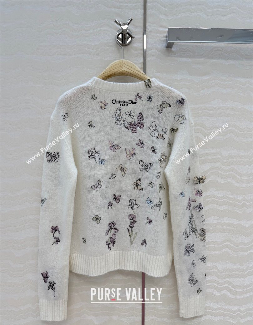 Dior Embroidered Alpaca Sweater White 2025 DR120277 (QI-251202079)