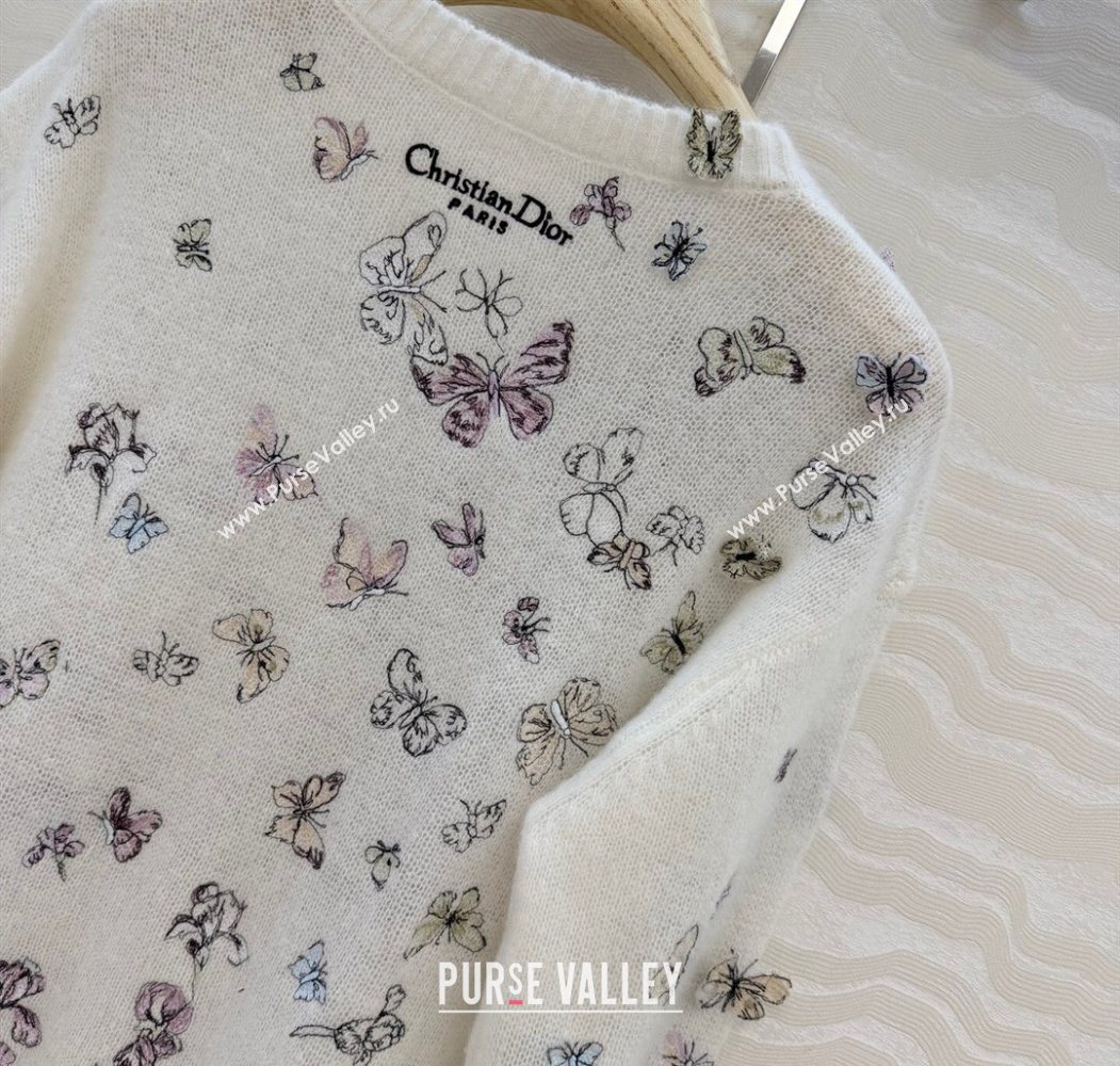 Dior Embroidered Alpaca Sweater White 2025 DR120277 (QI-251202079)