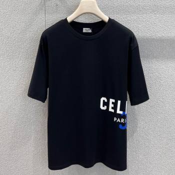 Celine Cotton T-Shirt Black 2025 CE120201 (QI-251202070)