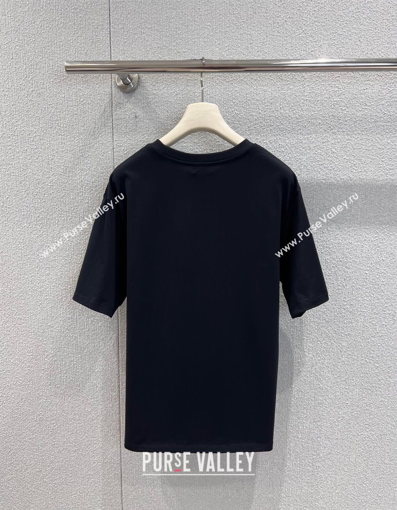 Celine Cotton T-Shirt Black 2025 CE120201 (QI-251202070)