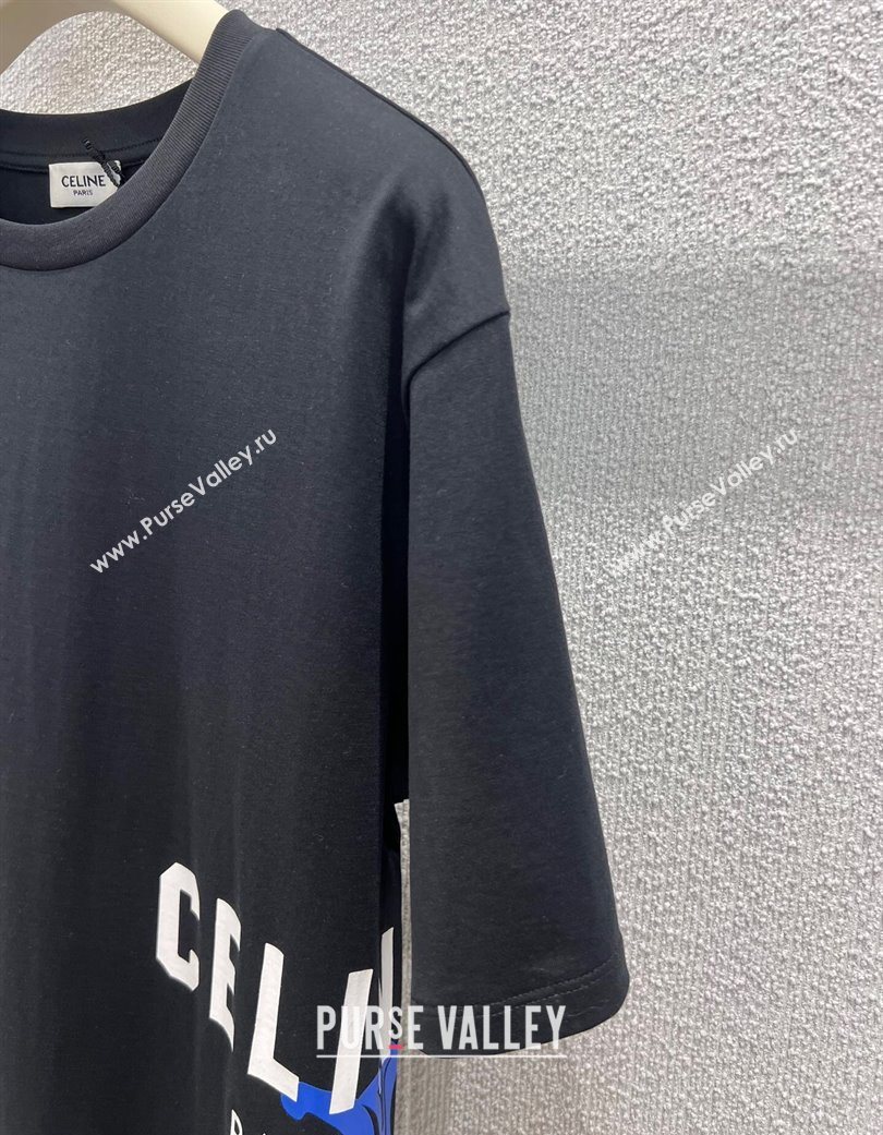 Celine Cotton T-Shirt Black 2025 CE120201 (QI-251202070)