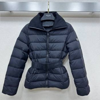 Prada Down Jacket with Buckle Black 2024 110802 (QI-241108031)