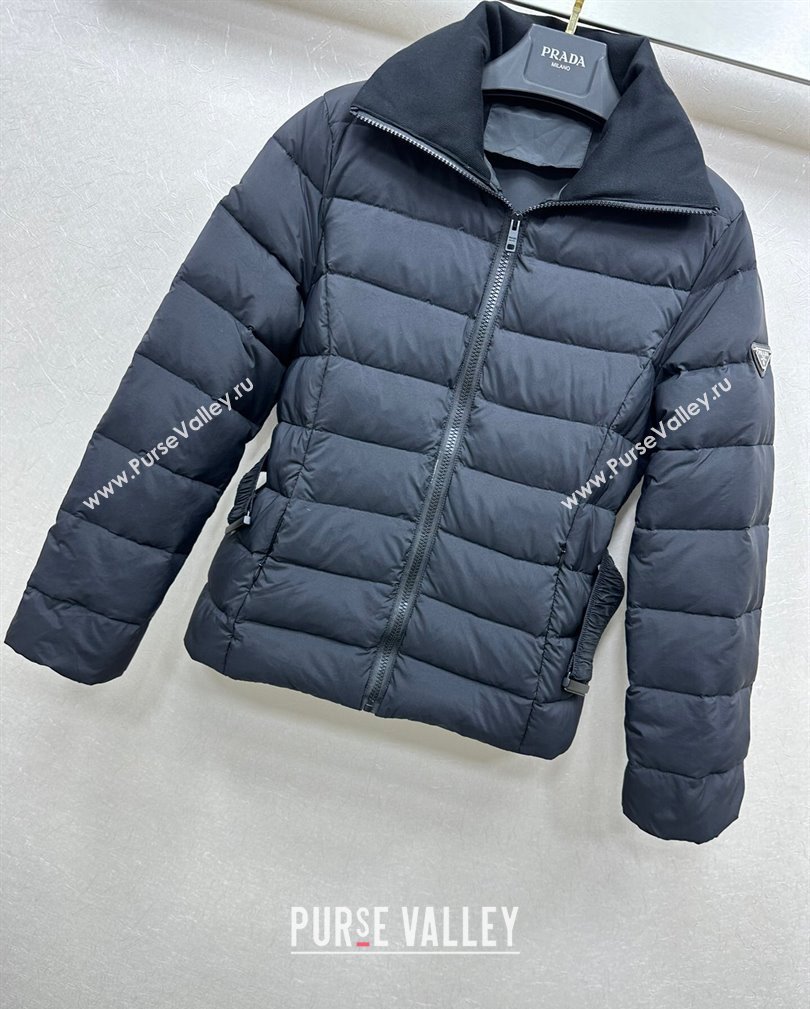 Prada Down Jacket with Buckle Black 2024 110802 (QI-241108031)