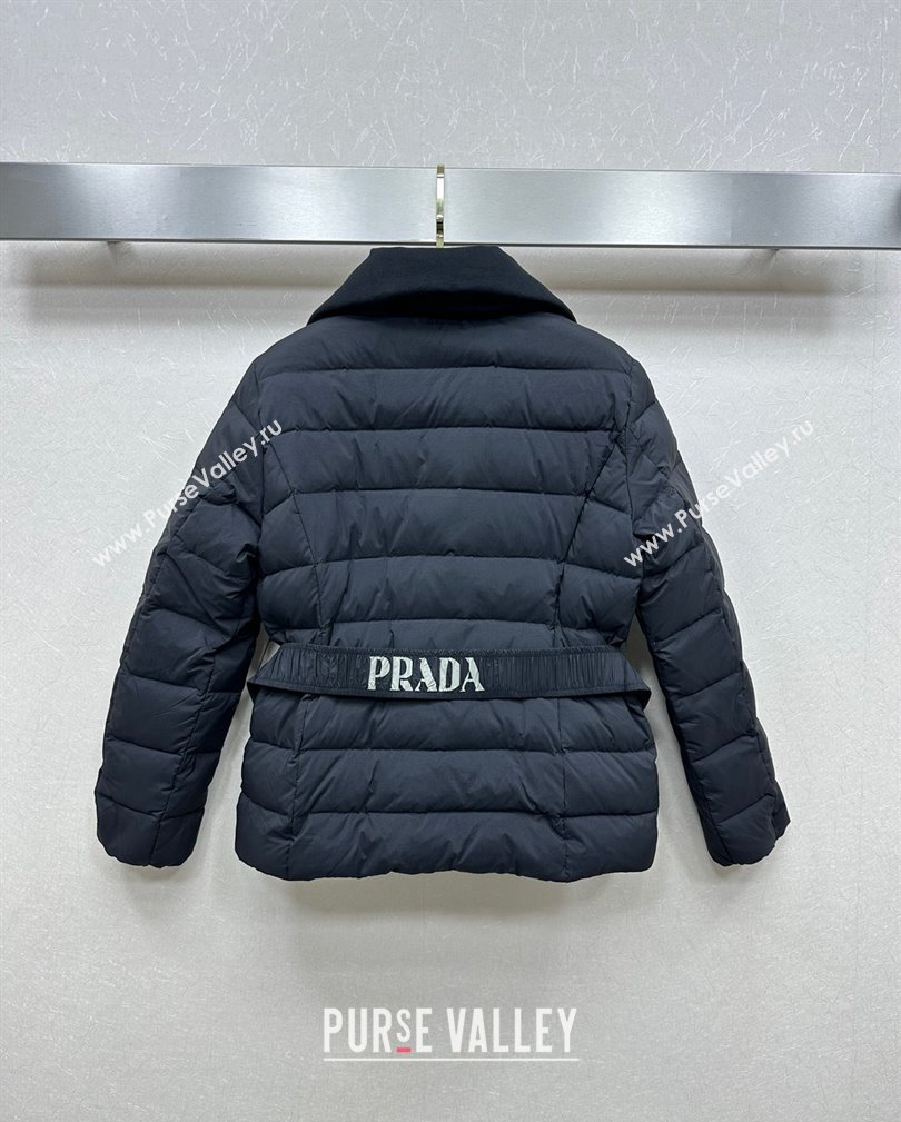 Prada Down Jacket with Buckle Black 2024 110802 (QI-241108031)