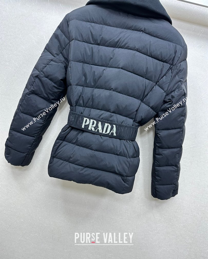 Prada Down Jacket with Buckle Black 2024 110802 (QI-241108031)