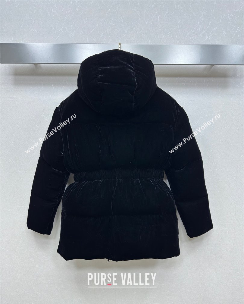 Prada Velvet Down Jacket Black 2024 1108 (QI-241108033)