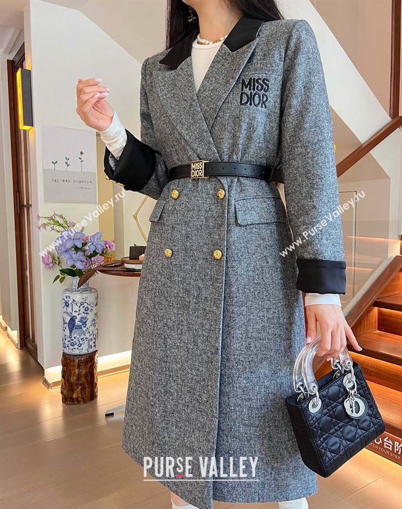 Dior Miss Dior Long Coat Grey 2024 1108 (QI-241108061)