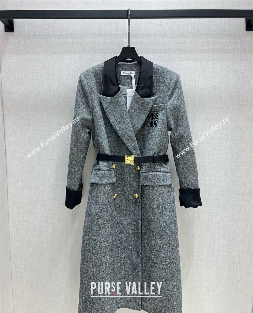 Dior Miss Dior Long Coat Grey 2024 1108 (QI-241108061)