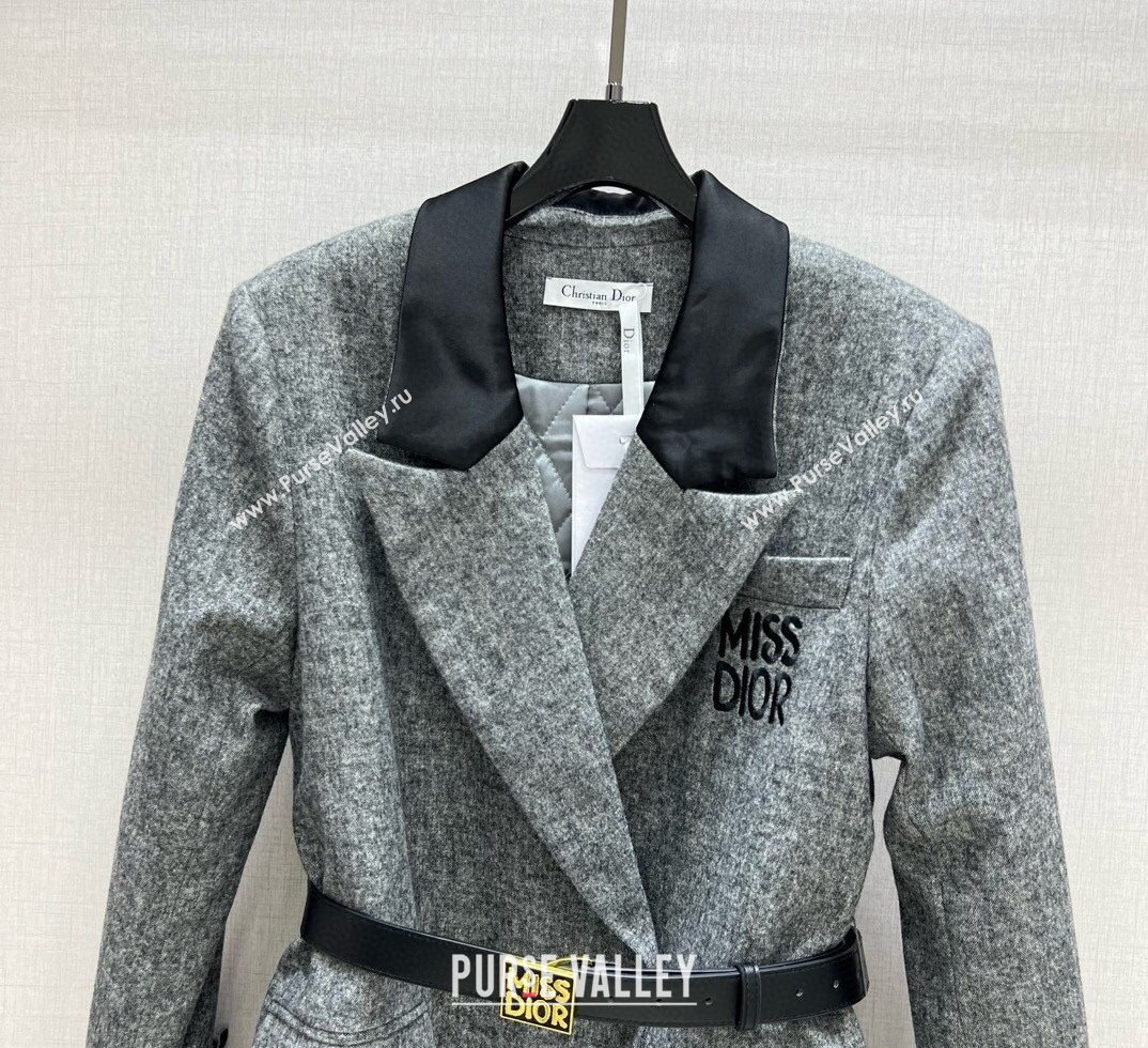 Dior Miss Dior Long Coat Grey 2024 1108 (QI-241108061)