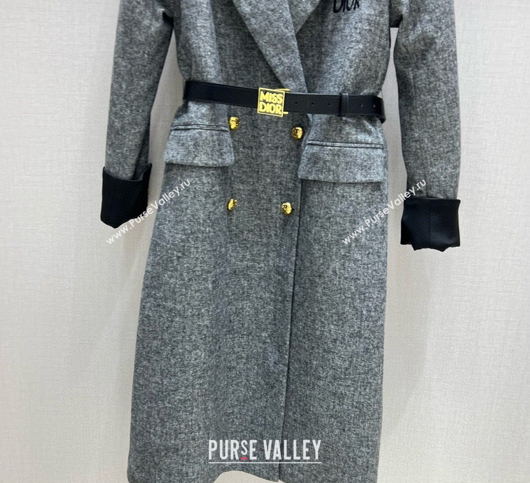 Dior Miss Dior Long Coat Grey 2024 1108 (QI-241108061)