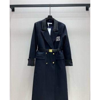 Dior Miss Dior Long Coat Black 2024 1108 (QI-241108062)