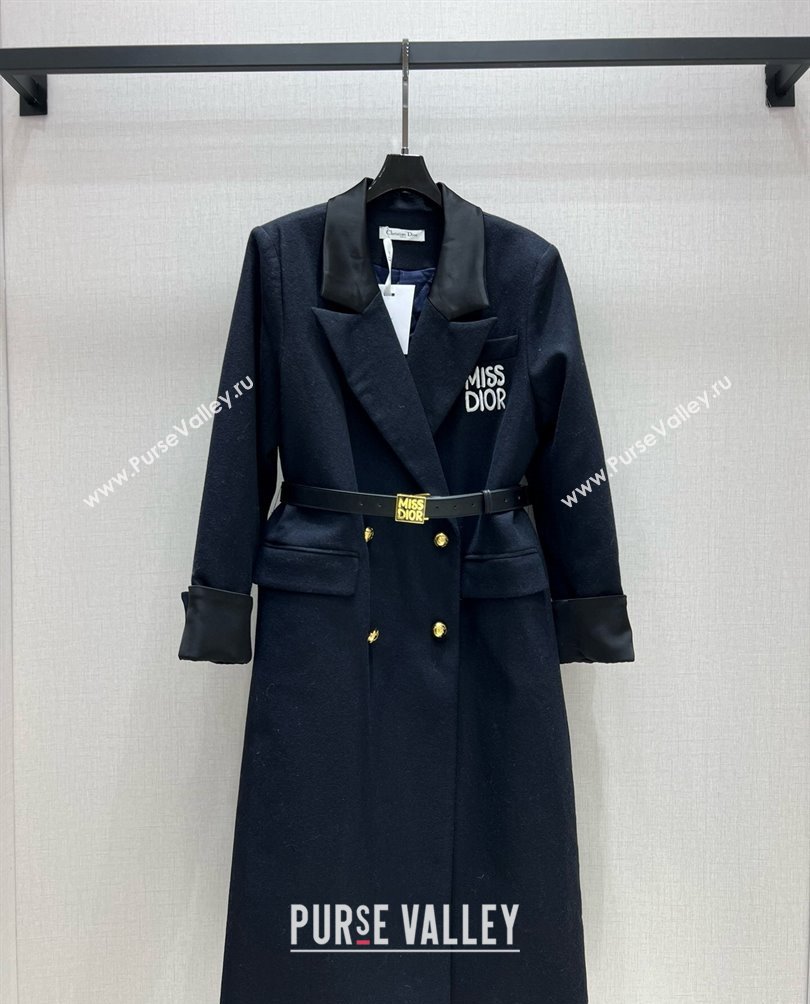 Dior Miss Dior Long Coat Black 2024 1108 (QI-241108062)