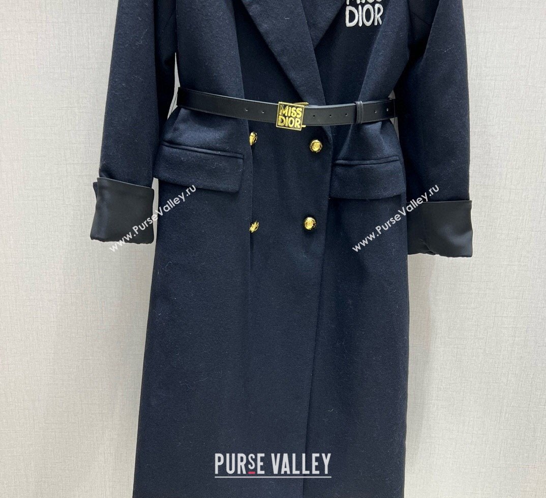 Dior Miss Dior Long Coat Black 2024 1108 (QI-241108062)